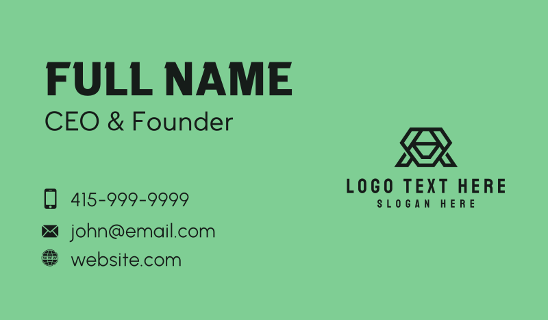 Letter A Company Business Card