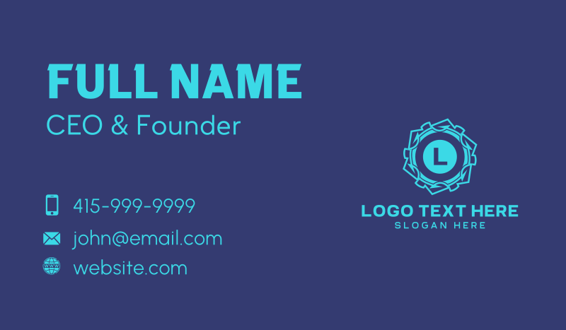 Technology Company Letter Business Card