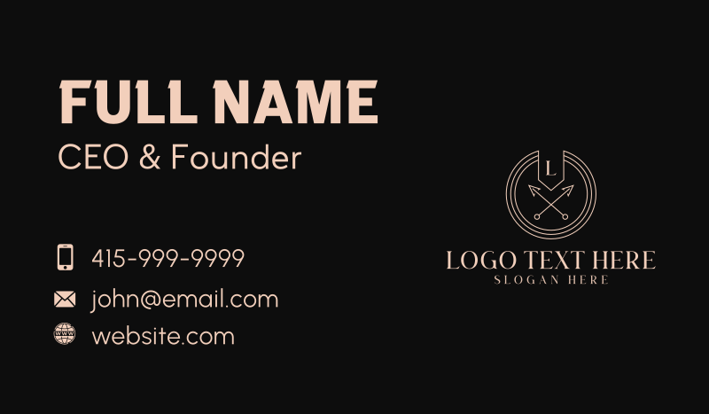 Luxury Hipster Arrow Business Card